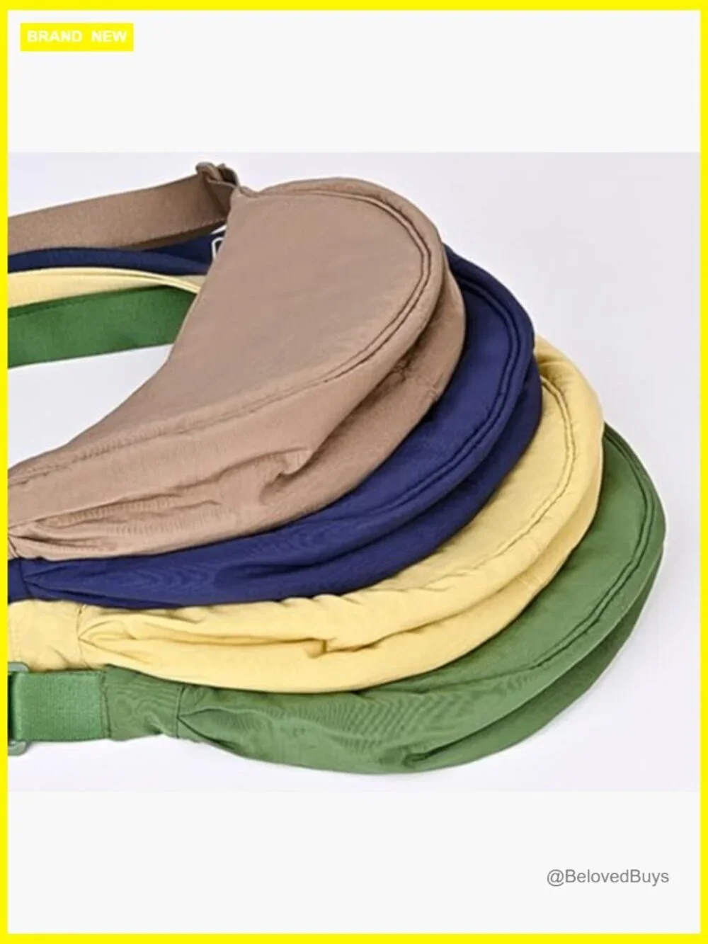 Trendy Crescent Hobo Crossbody Bag Nylon Lightweight Adjustable Strap